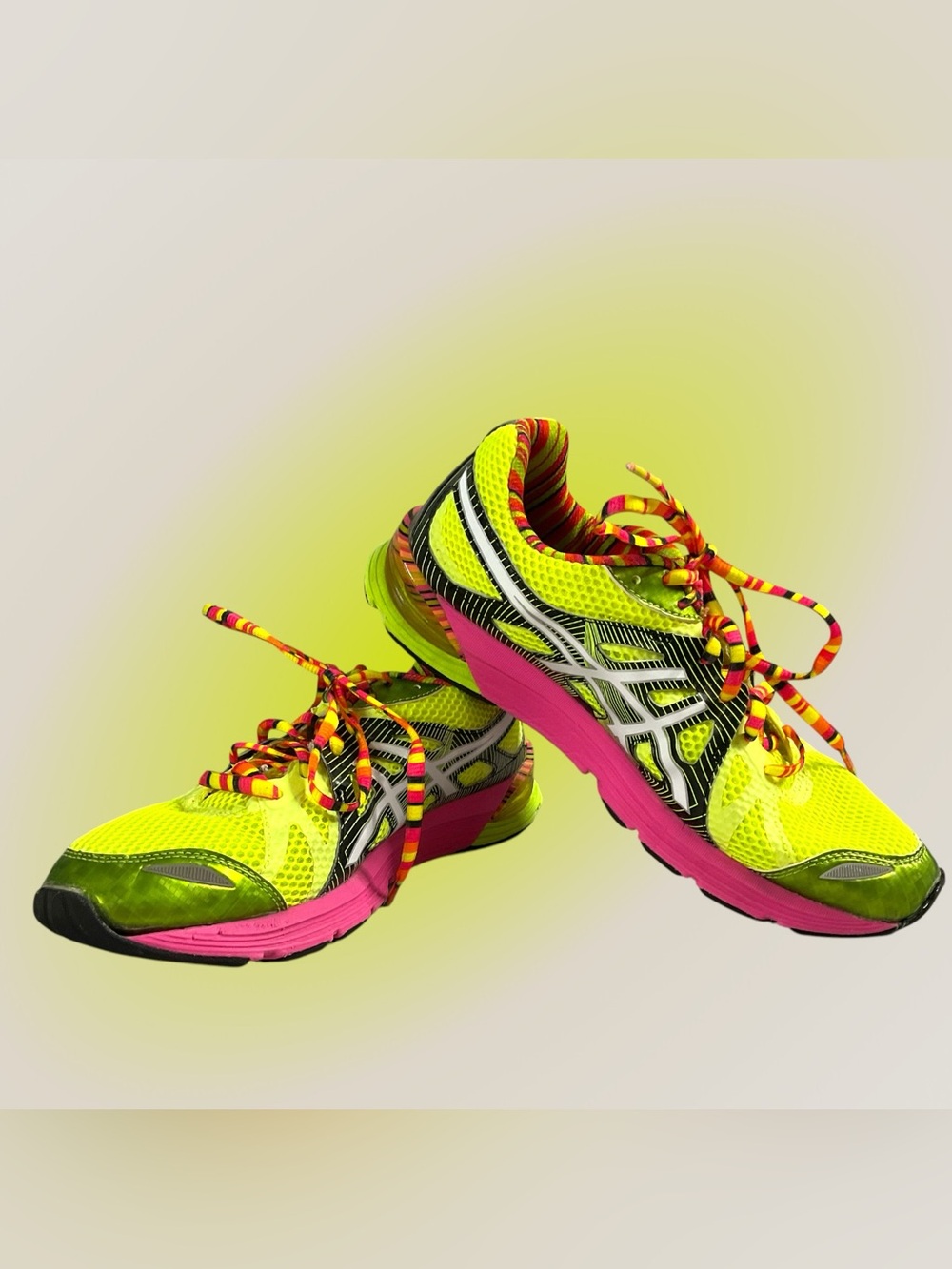 ASICS Gel Preleus Neon Yellow/Hot Pink Women’s Running Shoes Size 9.5 SN#T480N